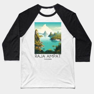 A Vintage Travel Illustration of Raja Ampat - Indonesia Baseball T-Shirt